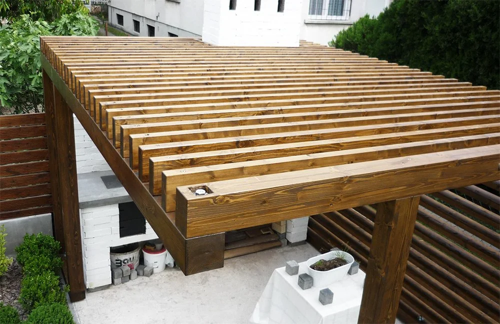 Pergola építése fából Érd, Budapest, Pest megye: woodbak.hu